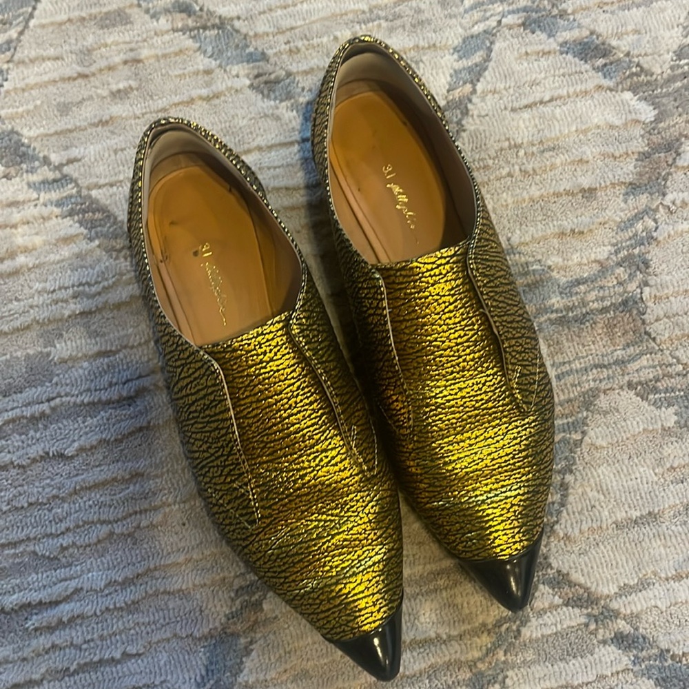 Phillip Lim deep gold slip on shoe